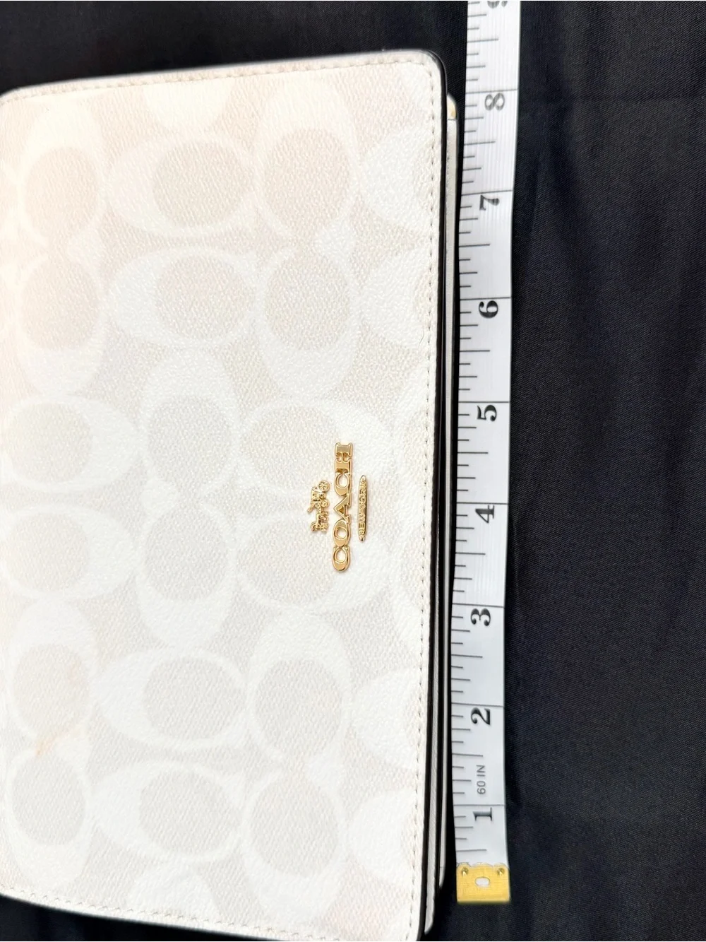 Coach Signature Crossbody Wallet with Gold Hardware Chalk Ivory Removable Strap